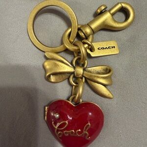 Coach Red Heart Locket bag charm